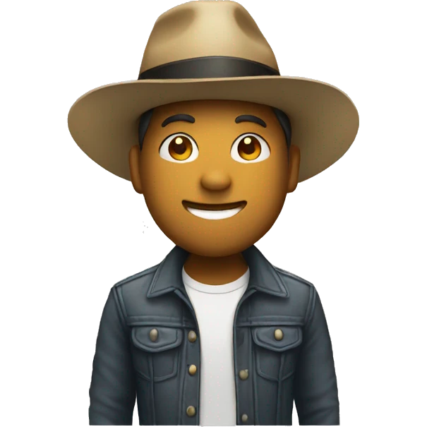 A person raise hat emoji