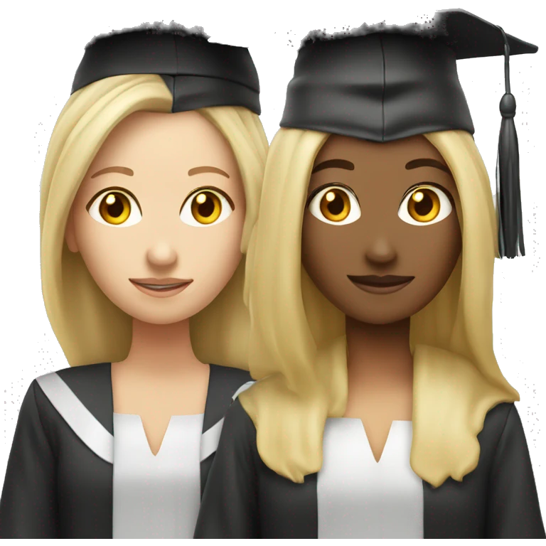 White skin female with blond hair and with phd student graduation hat emoji