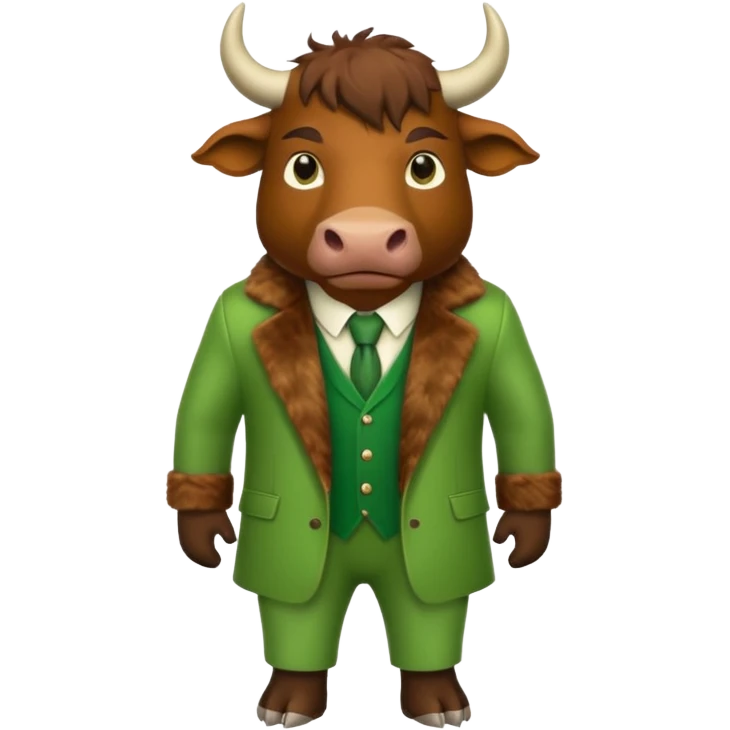 Green bull with clothes emoji