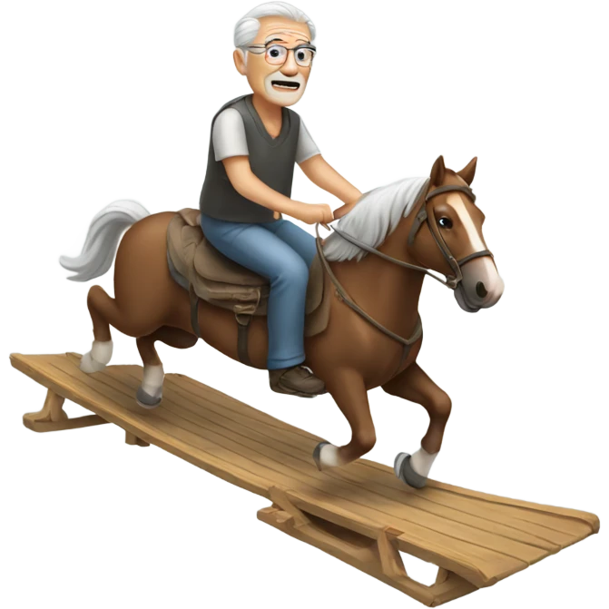 Old man riding on a ramp emoji