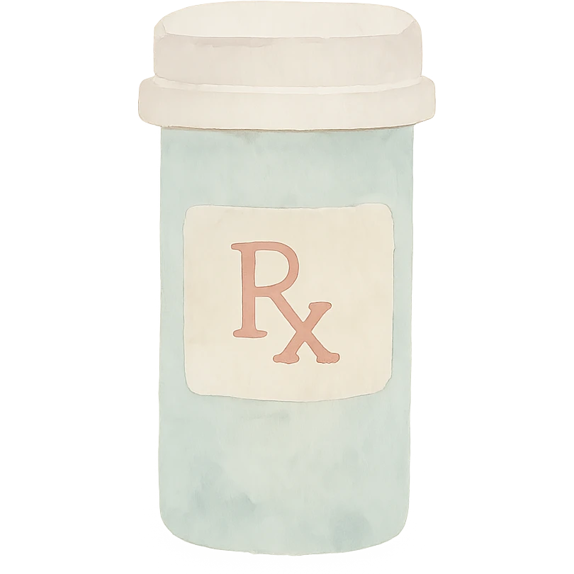 prescription bottle, watercolor style emoji