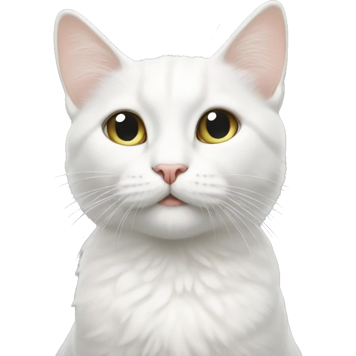 White butterfly with white cat emoji