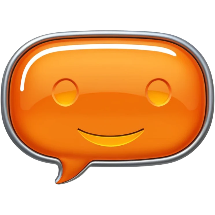Orange chat bubble, CNC controller inside emoji