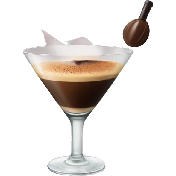 Espresso martini with lipstick transfer on rim emoji