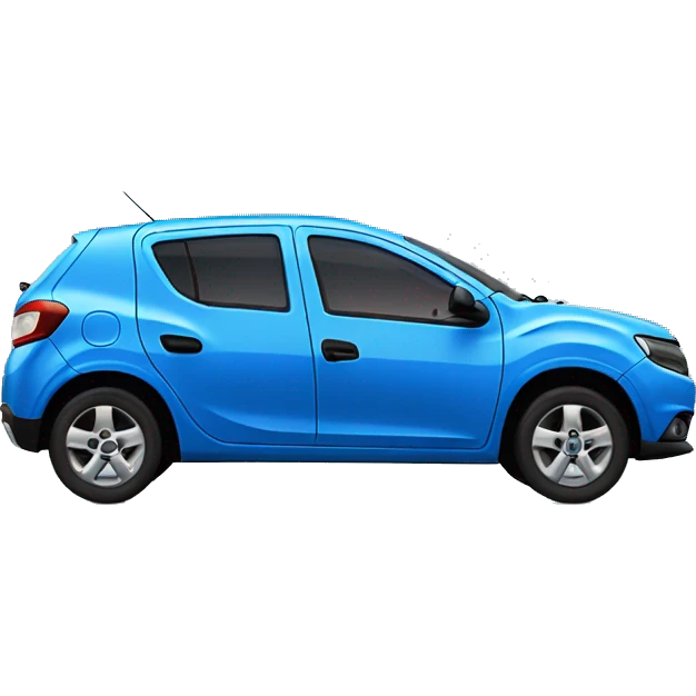 blue dacia sandero with 3 wheels emoji