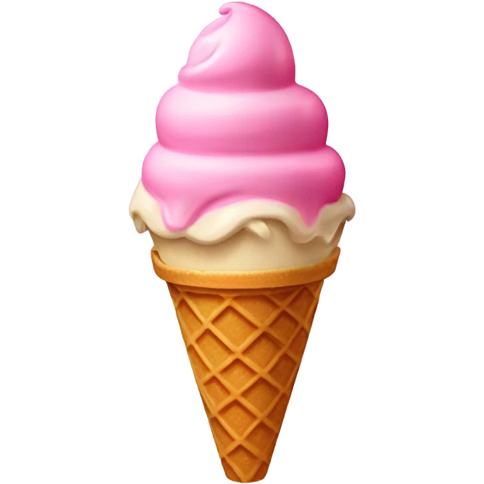  Regular Pink ice cream in a waffle cone  emoji