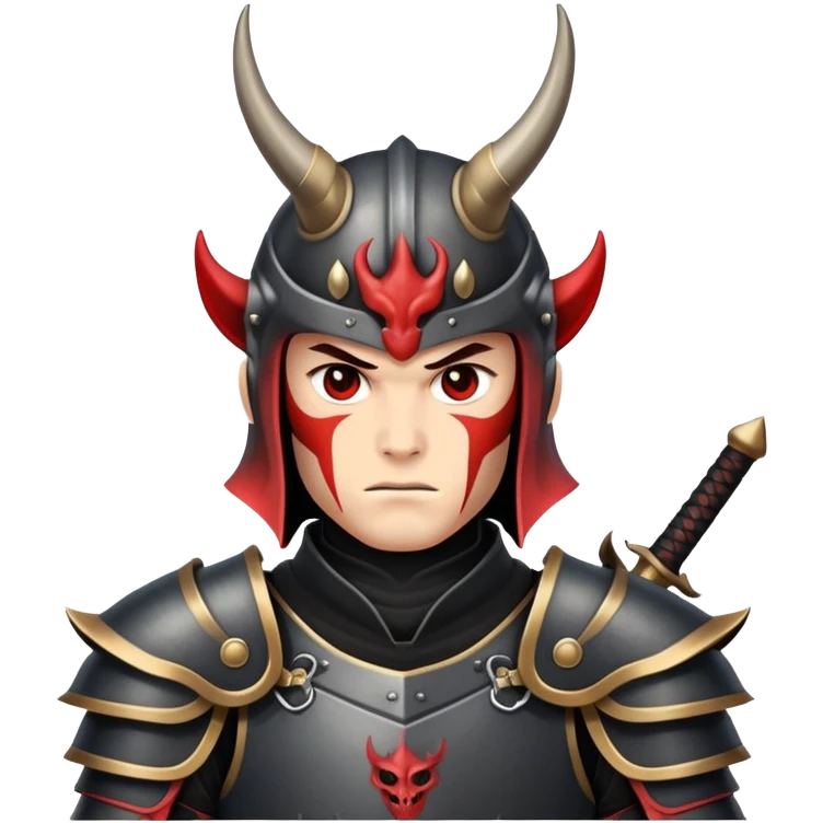 Devil samurai with horns and armor emoji