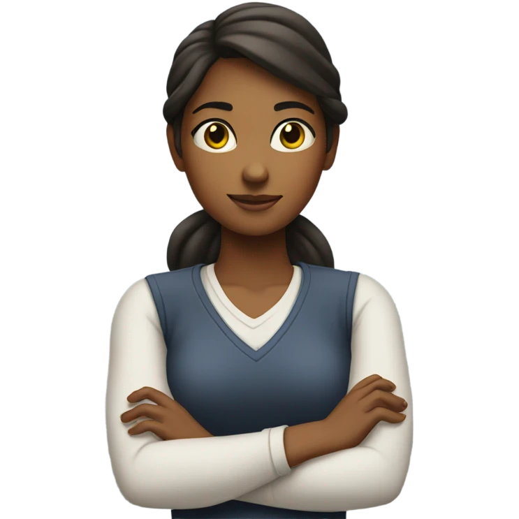 A girl crossing her arms over her chest emoji