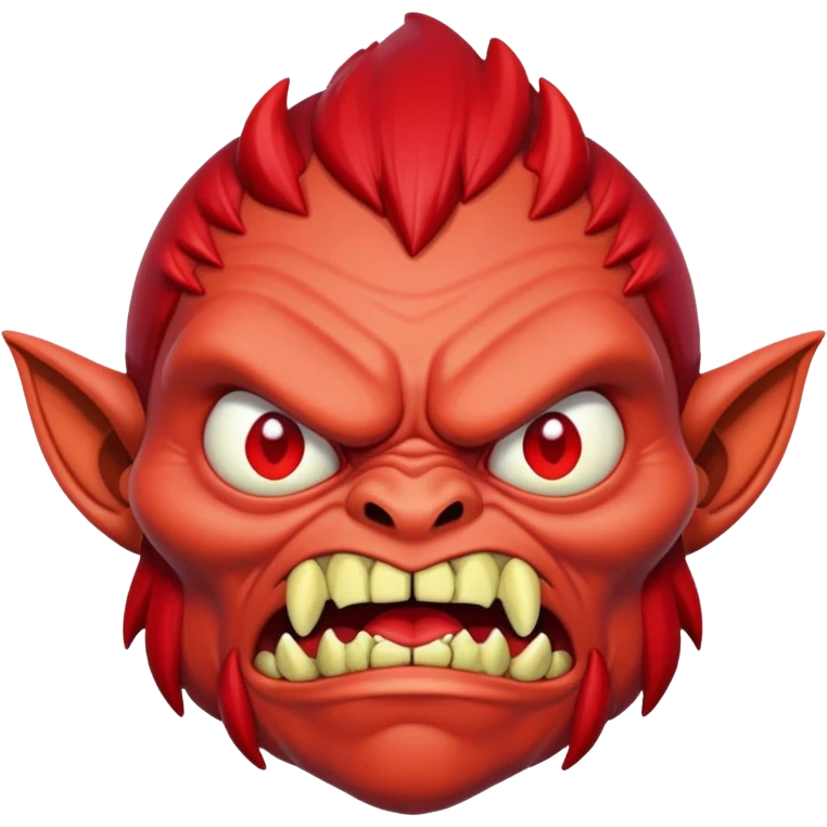 red skin angry goblin red emoji