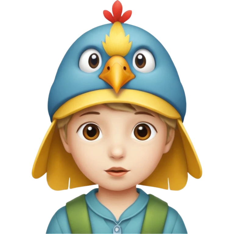 child with a bird hat emoji