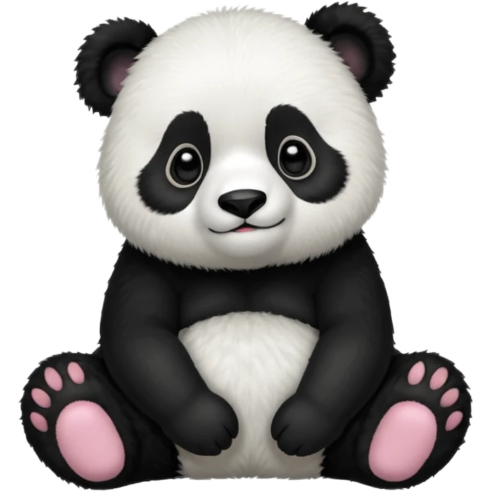 A panda siting with legs emoji