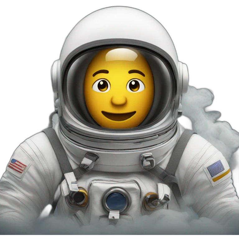 Astronaut with smoke coming out his helmet  emoji