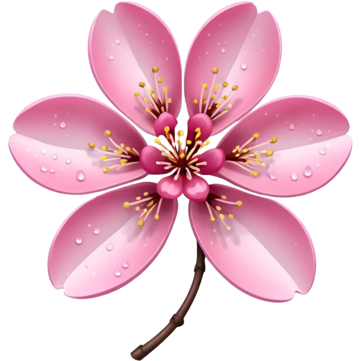 Stylized pink glitter cherry blossom flower (sakura) emoji