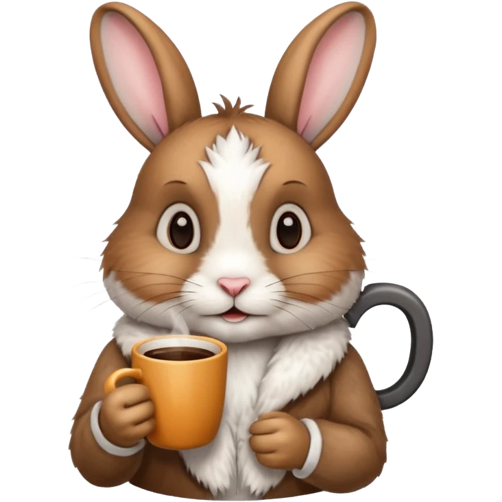 rabbit with coffee emoji