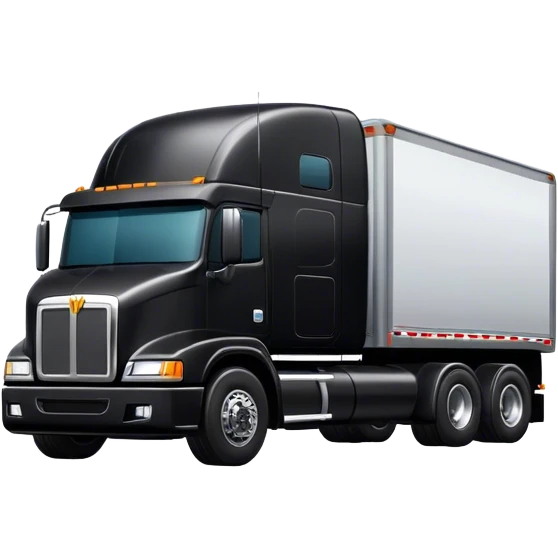 Black cyber Semi truck rear emoji
