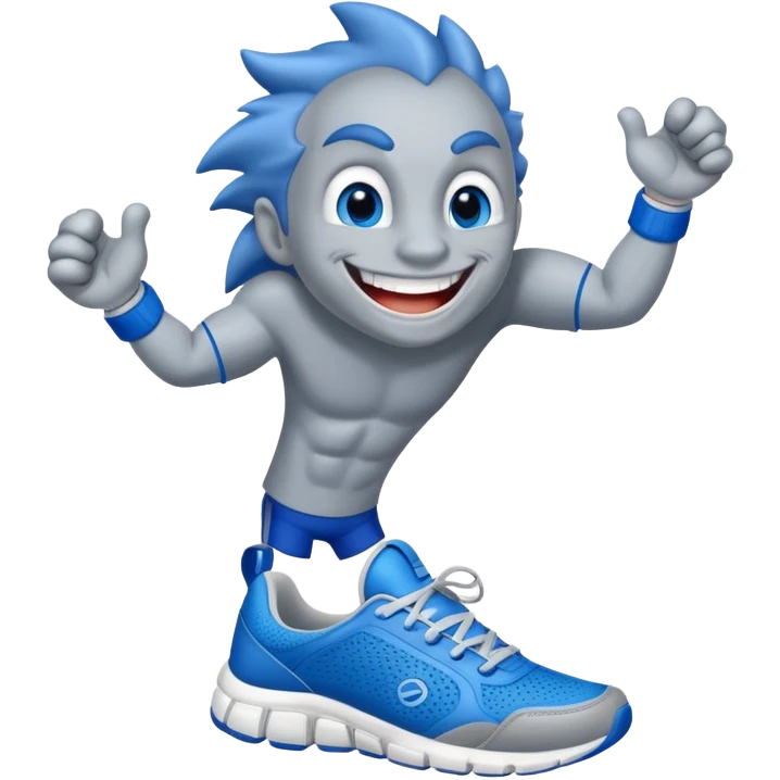 Tiburon con zapatillas azules emoji