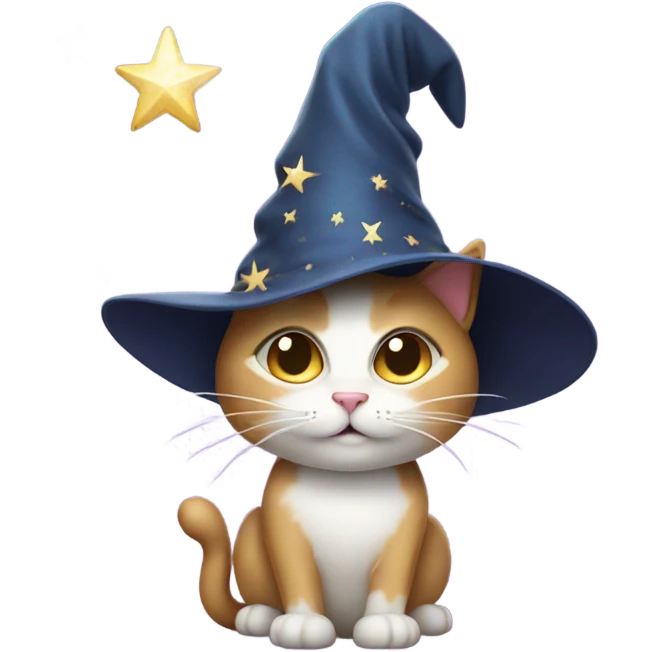 cat wearing wizard hat emoji