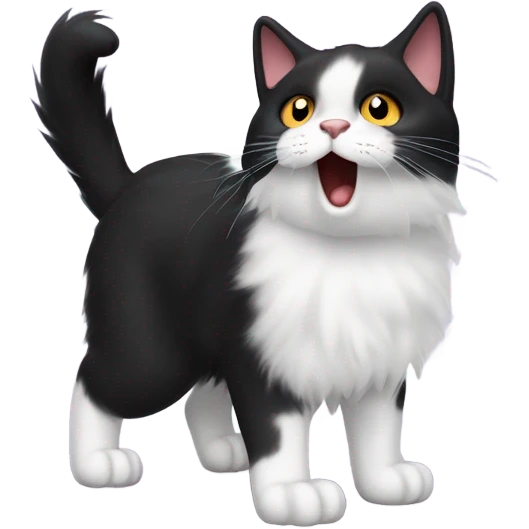 puffed up black cat emoji