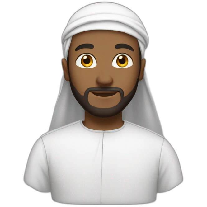 White Muslim prayes emoji