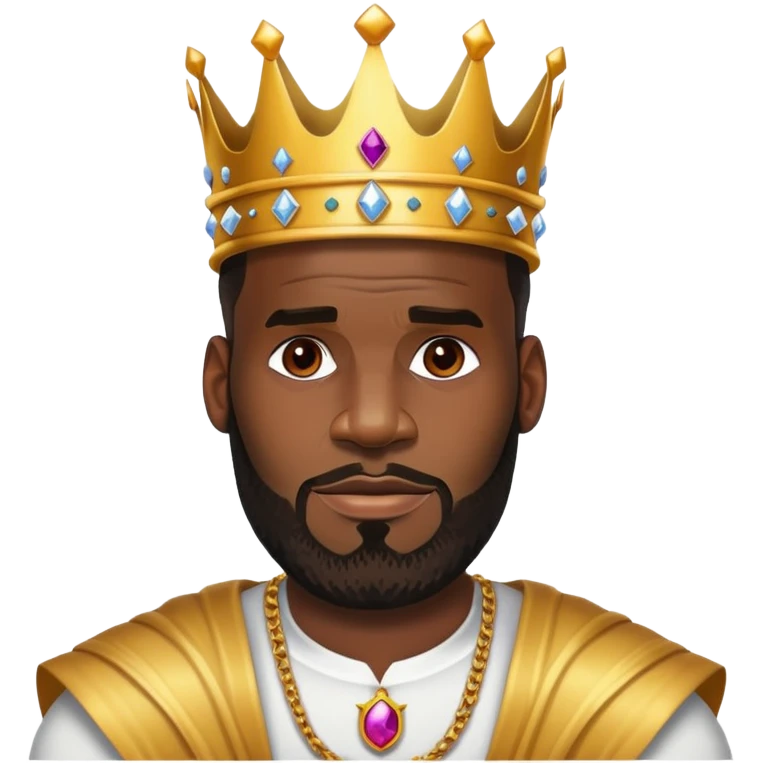 LeBron James face with beard and crown emoji emoji