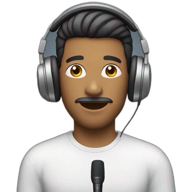 Man with microphone and headphones emoji