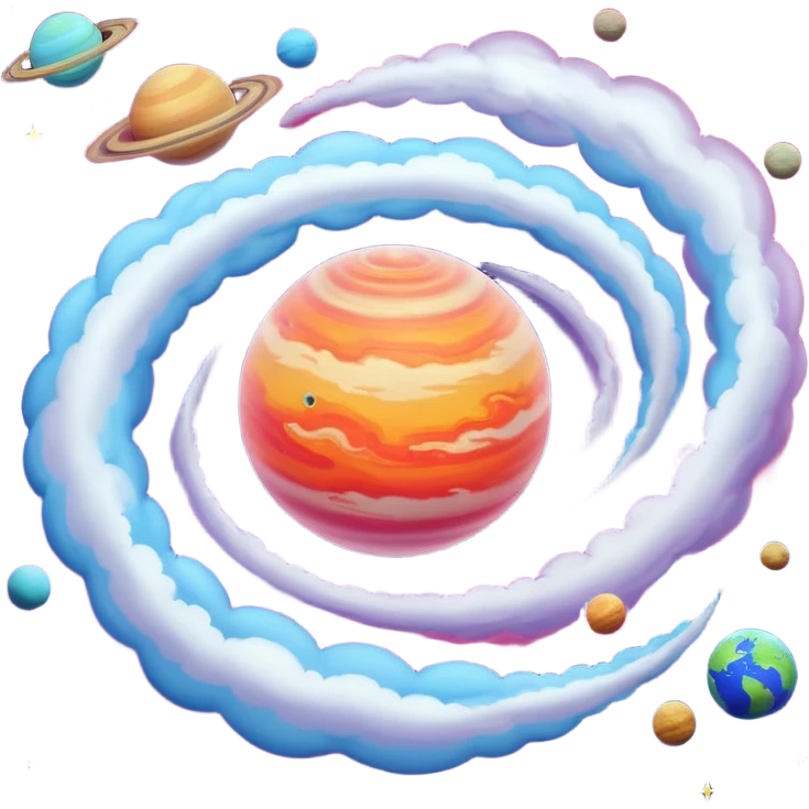 Gas Planet – swirling colorful clouds with no solid ground emoji