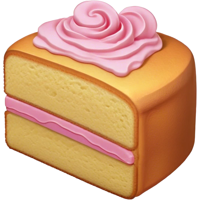 slice of sponge cake, with minimal pink emoji