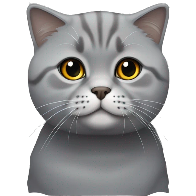 Grey Scottish fold cat emoji