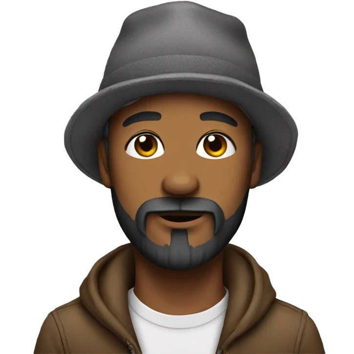 male portrait with beard hat with dog  emoji
