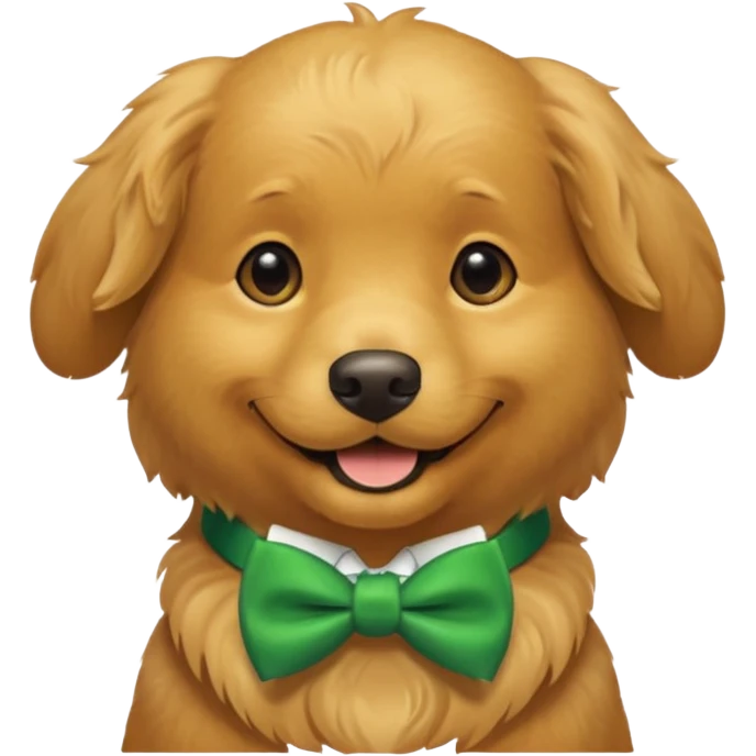 dog with a green bow tie emoji