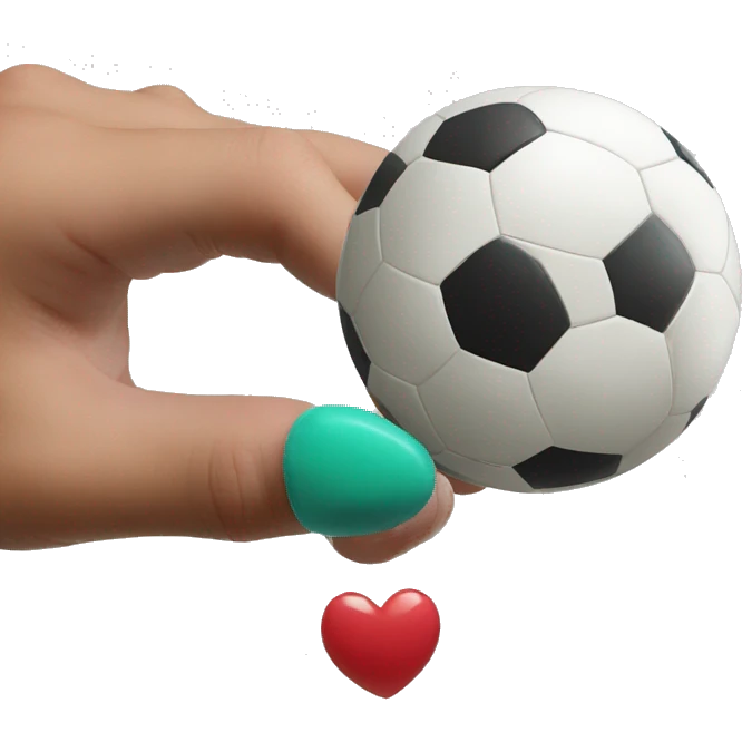 Barbus avec un ballon de foot dans les mains  emoji
