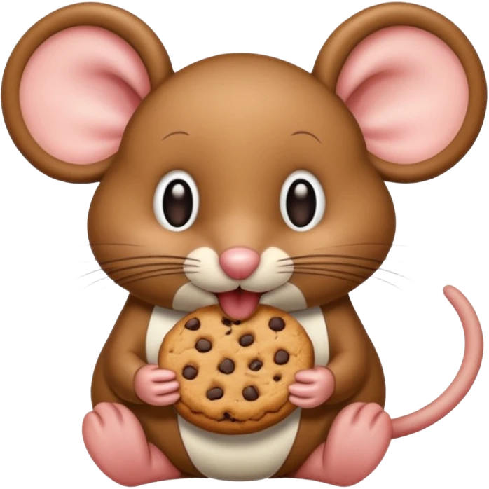 brown mouse eating cookie emoji