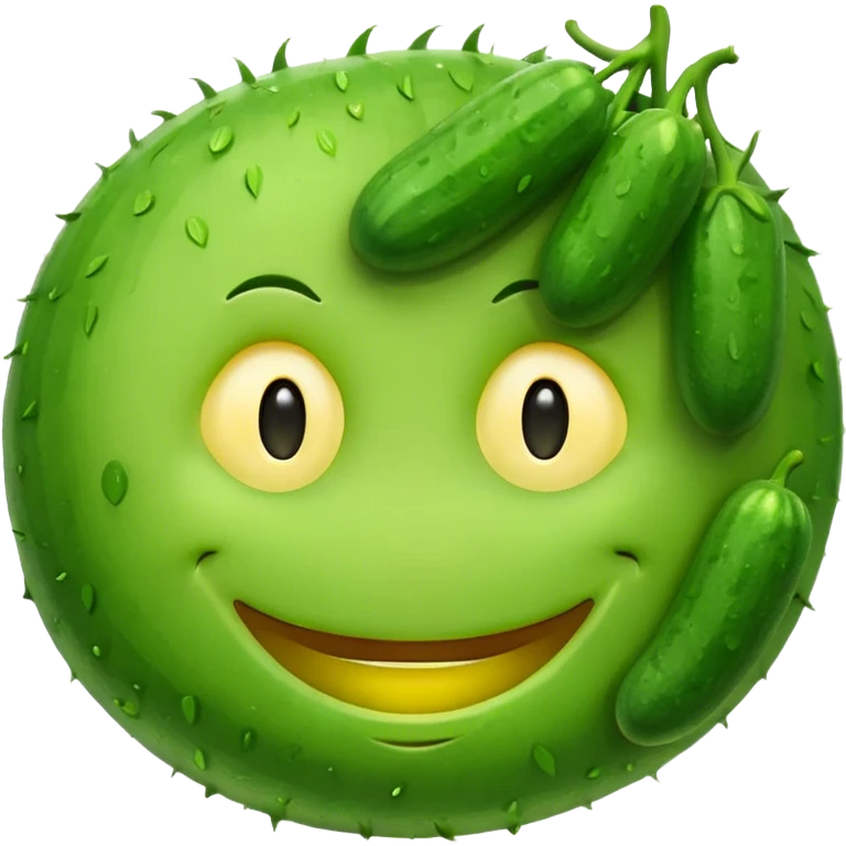 Smiley wearing cucumbers emoji