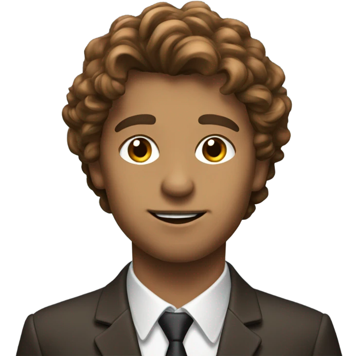 Young man with brown sweeping hair accountant emoji