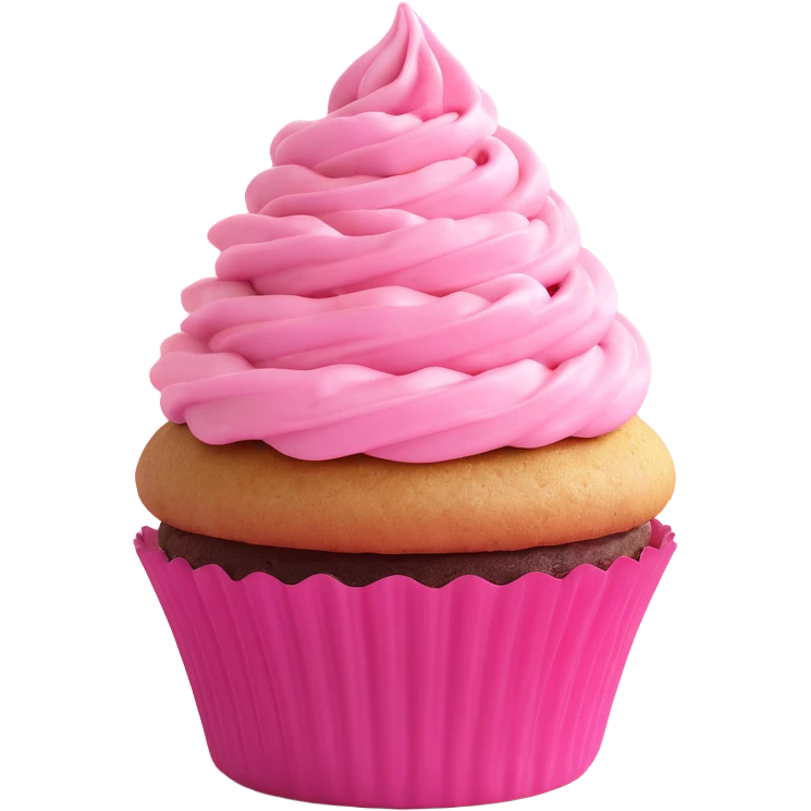cupcake with pink icing emoji