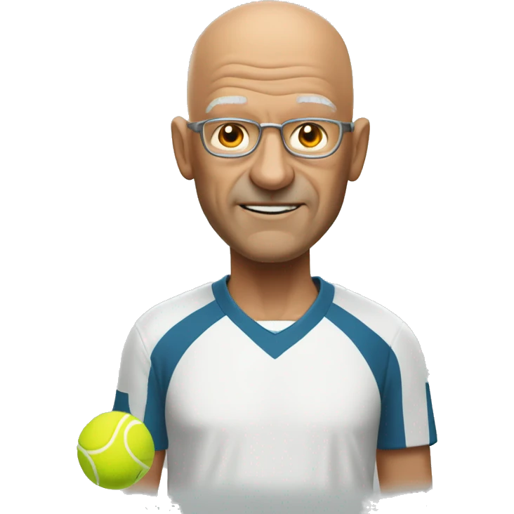 65yo man tennis bald emoji