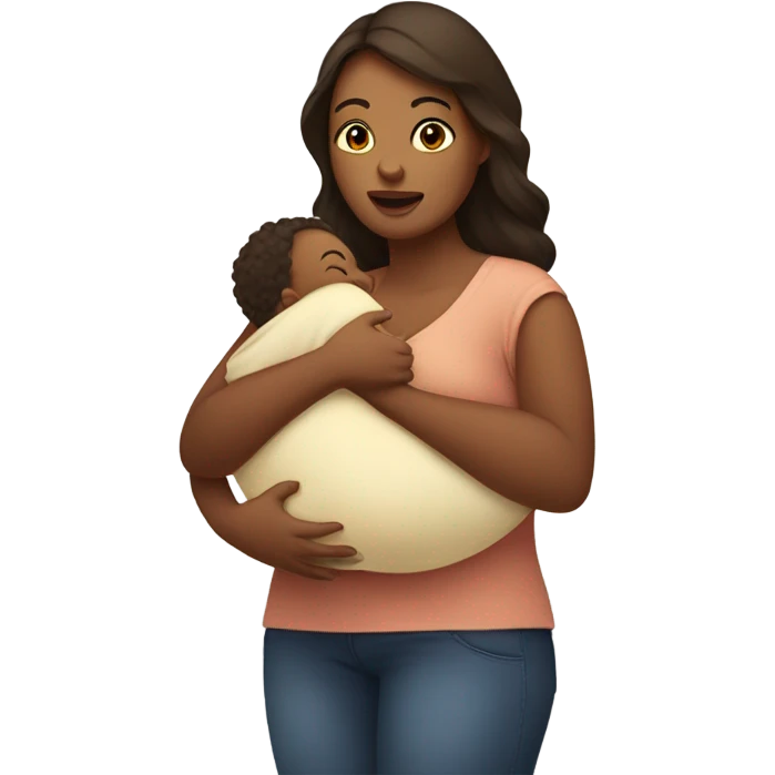 Fat Girl with baby emoji