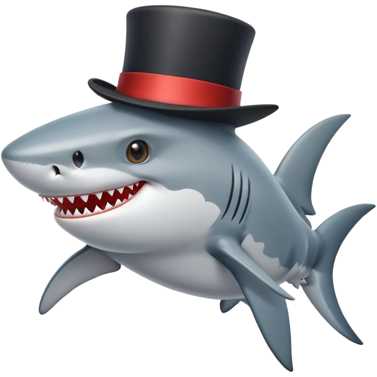 Shark with a top hat emoji