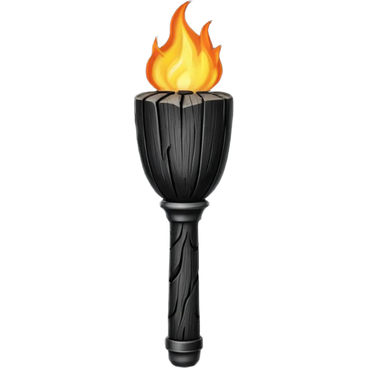 black wooden torch emoji