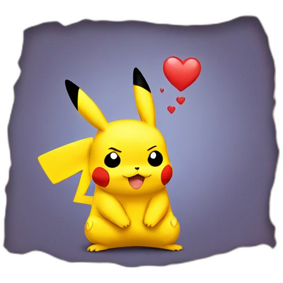 Pikachu kissing emoji