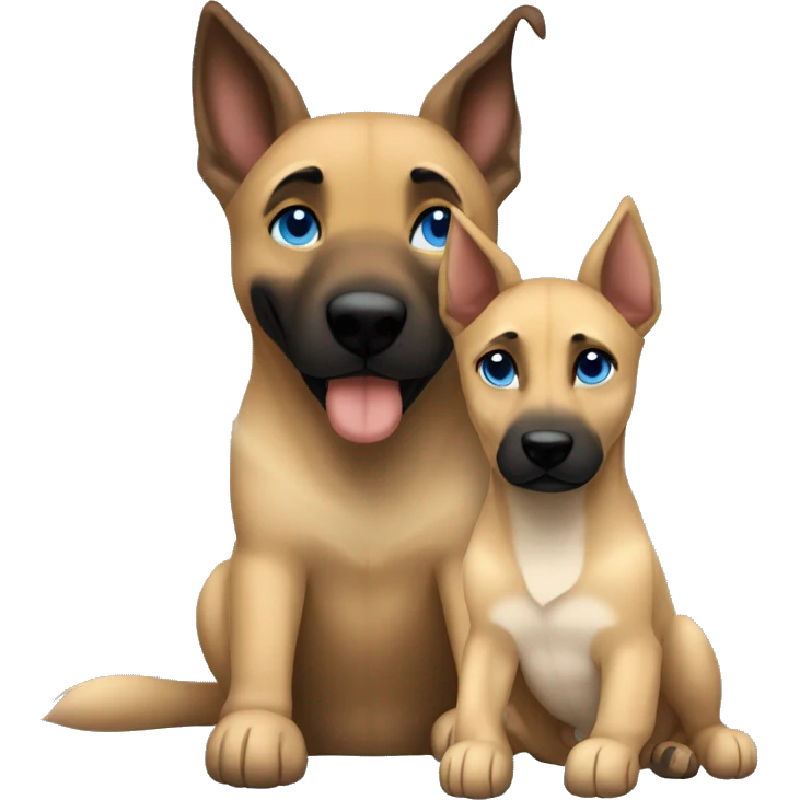 blond boy blue eyes cuddling a malinois emoji