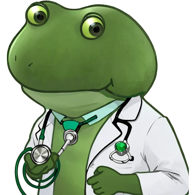 doctor bufo holding a green gem emoji