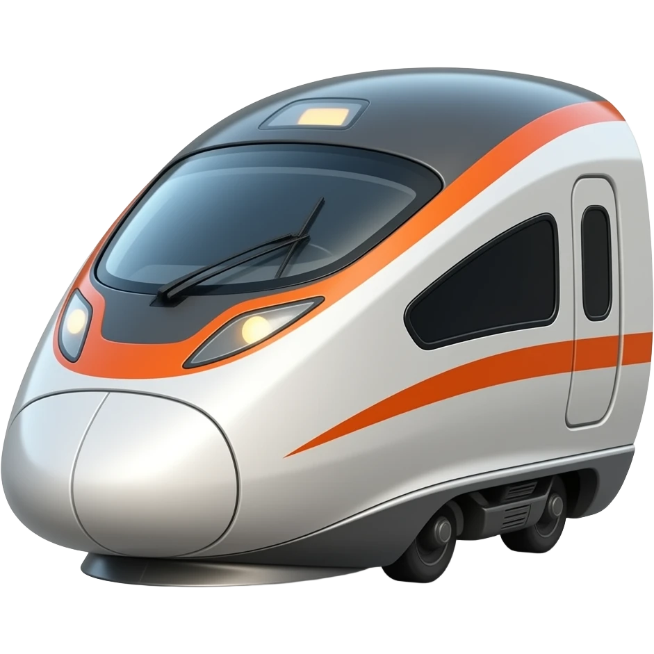A 3d cartoon sleek bullet train 3d style emoji