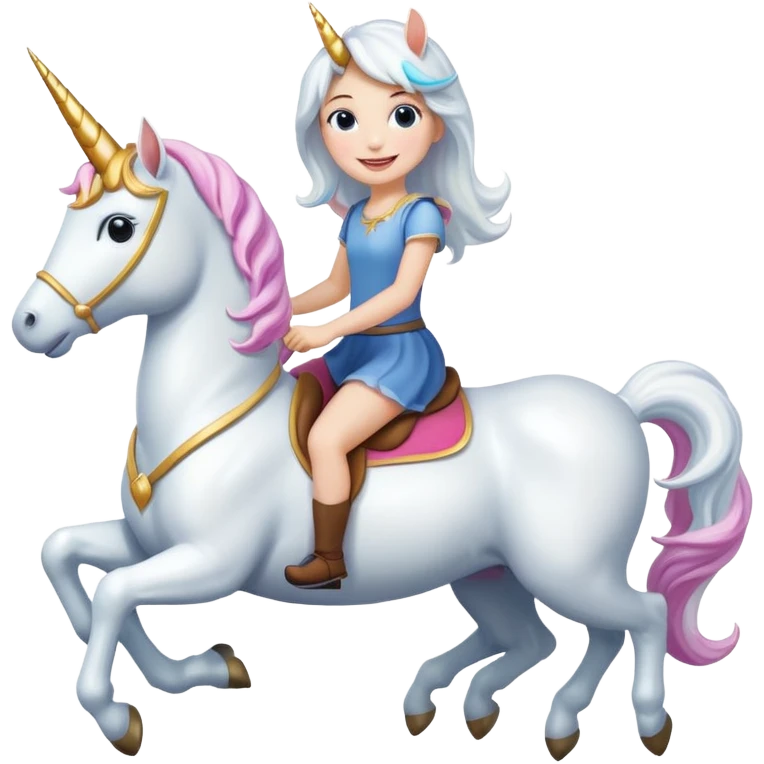 Girl riding a unicorn emoji