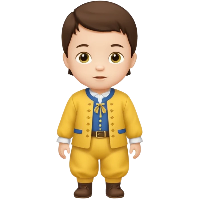 brunette baby boy traditional yellow dutch clothes emoji