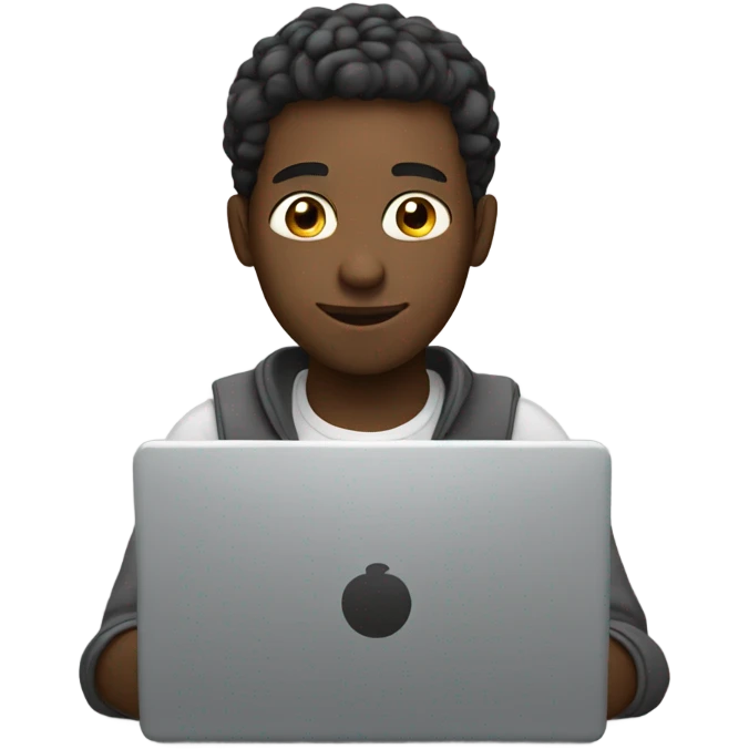 Black guy working on laptop  emoji