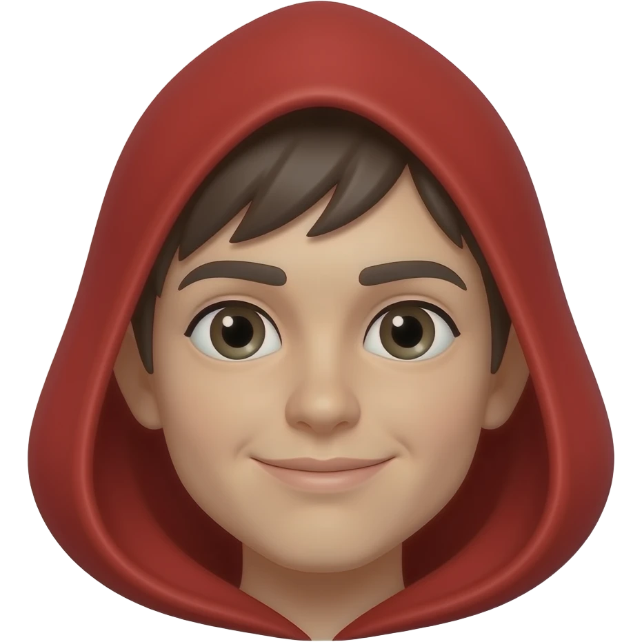 Caperuza , solo la cabeza tapada con una capa rojita , como la Caperucita roja, pero solo de medio vurpo emoji