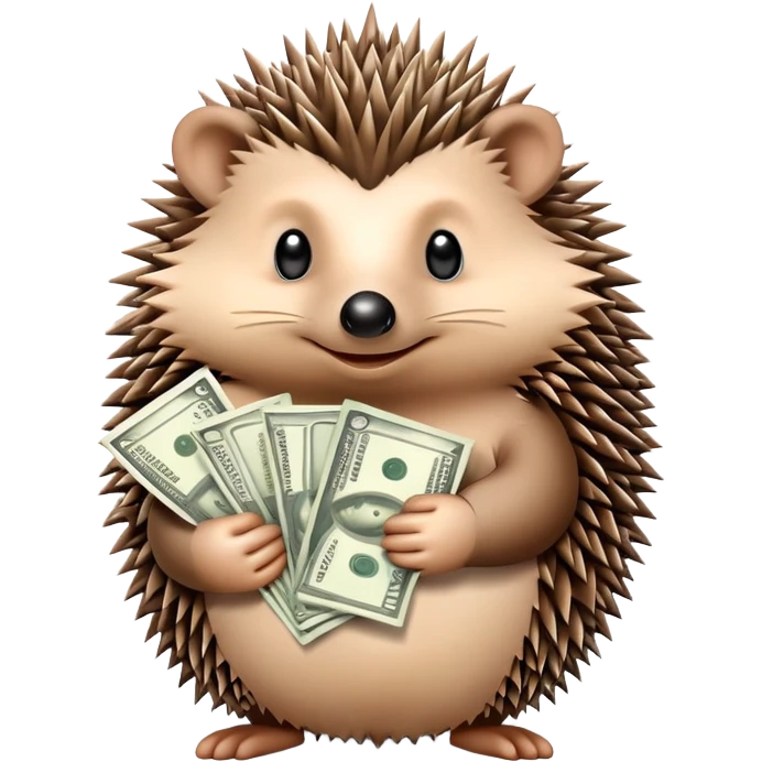 hedgehog with money emoji