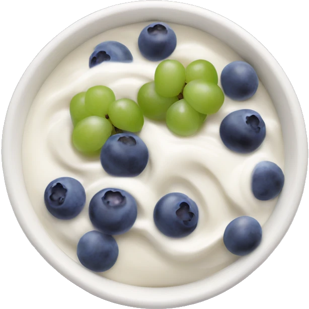 yoghurt bowl with grapes and blueberries emoji