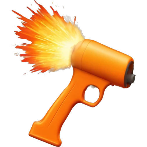 create an orange flare gun firing a streaking flare high into the sky and exploding emoji